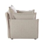 Pillow-Edge Beige Fabric Modular 1-Seater Sofa - Image 7