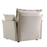 Pillow-Edge Beige Fabric Modular 1-Seater Sofa - Image 8