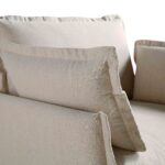 Pillow-Edge Beige Fabric Modular 1-Seater Sofa - Image 6