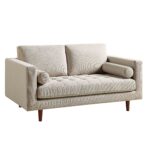 2-Seater Sofa in Beige Woven Fabric – Stylish, Comfortable & Perfect for Modern Homes - Image 4