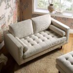 2-Seater Sofa in Beige Woven Fabric – Stylish, Comfortable & Perfect for Modern Homes - Image 2