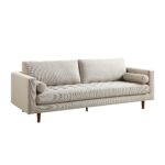 Comfort 3-Seater Sofa in Premium Beige Woven Fabric - Image 9