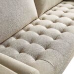 Comfort 3-Seater Sofa in Premium Beige Woven Fabric - Image 4