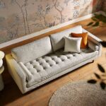 Comfort 3-Seater Sofa in Premium Beige Woven Fabric - Image 12