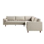 5+ Seater Corner Sofa in Beige Woven Fabric - Image 3