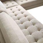 5+ Seater Corner Sofa in Beige Woven Fabric - Image 7