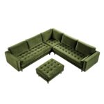 Grande 5+ Seater Corner Sofa in Deep Moss Green Velvet - Image 11