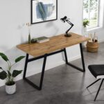 Finish Desk with Black Metal Legs – Modern Industrial Study & Work Table - Image 2