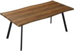 Wood Effect 180 cm Dining Table with Curved Edges – 6 Seater - Image 8