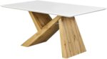 Oak Effect 160 cm Dining Table with White Top - Image 5