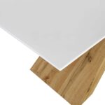 Oak Effect 160 cm Dining Table with White Top - Image 4
