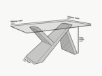 Oak Effect 160 cm Dining Table with Clear Glass Top - Image 7