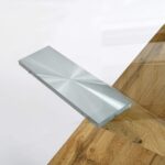 Oak Effect 160 cm Dining Table with Clear Glass Top - Image 6