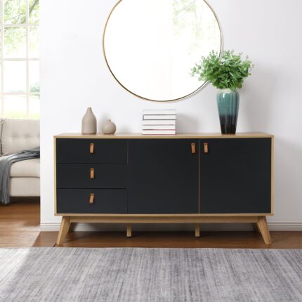 Two-Tone Sideboard with 2 Doors & 3 Drawers – Modern Contrast Design