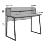 120 cm Office Desk with Built-In Shelf – Modern Work & Study Table for Home Office - Image 7