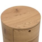 Oak Barrel 2-Drawer Bedside Table - Image 6