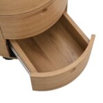 Oak Barrel 2-Drawer Bedside Table - Image 7