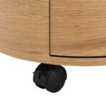 Oak Barrel 2-Drawer Bedside Table - Image 4