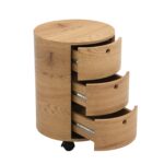 Oak Barrel 3-Drawer Bedside Table - Image 9