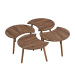 4-in-1 Walnut Effect Coffee Table – Multi-Functional Modular Centre Table - Image 4