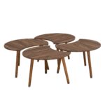 4-in-1 Walnut Effect Coffee Table – Multi-Functional Modular Centre Table - Image 3