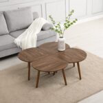 4-in-1 Walnut Effect Coffee Table – Multi-Functional Modular Centre Table