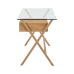 1-Drawer Glass Top Desk – Modern Study & Work Table with Sleek Storage - Image 6