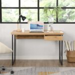 Study & Work Desk with 1 Drawer and Cable Management – Modern Home Office Table