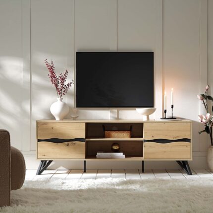 Wide TV Unit – Premium Oak Effect Finish