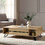 Oak Effect Coffee Table – Modern Wooden Centre Table with Natural Oak Finish - Image 3