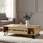 Oak Effect Coffee Table – Modern Wooden Centre Table with Natural Oak Finish