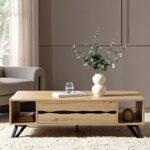 Oak Effect Coffee Table – Modern Wooden Centre Table with Natural Oak Finish - Image 7