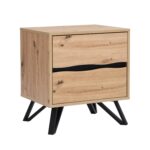 Oak-Effect 2-Drawer Bedside Table - Image 4
