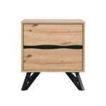 Oak-Effect 2-Drawer Bedside Table - Image 11