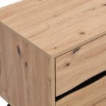 Oak-Effect 2-Drawer Bedside Table - Image 8