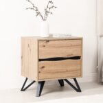 Oak-Effect 2-Drawer Bedside Table - Image 5