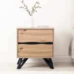 Oak-Effect 2-Drawer Bedside Table - Image 12