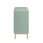 Ridged Wide Chest of 6 Drawers – Matte Sage Green - Image 4