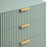 Ridged Wide Chest of 6 Drawers – Matte Sage Green - Image 3