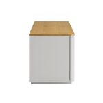 Curved Edge 150cm TV Unit – Dove Grey Base with Oak Top - Image 6