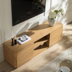 Curved Edge 150cm Wide TV Unit – Natural Wood Finish - Image 12