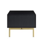 Matte Black Coffee Table with Drawer – Modern Wooden Centre Table with Built-In Storage - Image 3