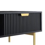 Matte Black Coffee Table with Drawer – Modern Wooden Centre Table with Built-In Storage - Image 12