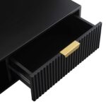 Matte Black Coffee Table with Drawer – Modern Wooden Centre Table with Built-In Storage - Image 10