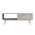 Matte Taupe Coffee Table with Drawer – Elegant Modern Centre Table with Built-In Storage - Image 11