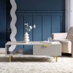 Matte Taupe Coffee Table with Drawer – Elegant Modern Centre Table with Built-In Storage - Image 10