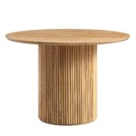 Round Oak Pedestal Dining Table – Oak Finish - Image 7