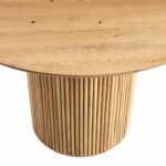 Round Oak Pedestal Dining Table – Oak Finish - Image 6