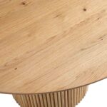 Round Oak Pedestal Dining Table – Oak Finish - Image 4