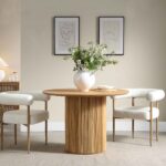Round Oak Pedestal Dining Table – Oak Finish - Image 2